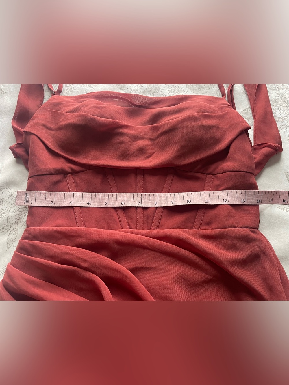 Azazie Rust Red Spaghetti-Strap Maxi Dress - Picture 10 of 11